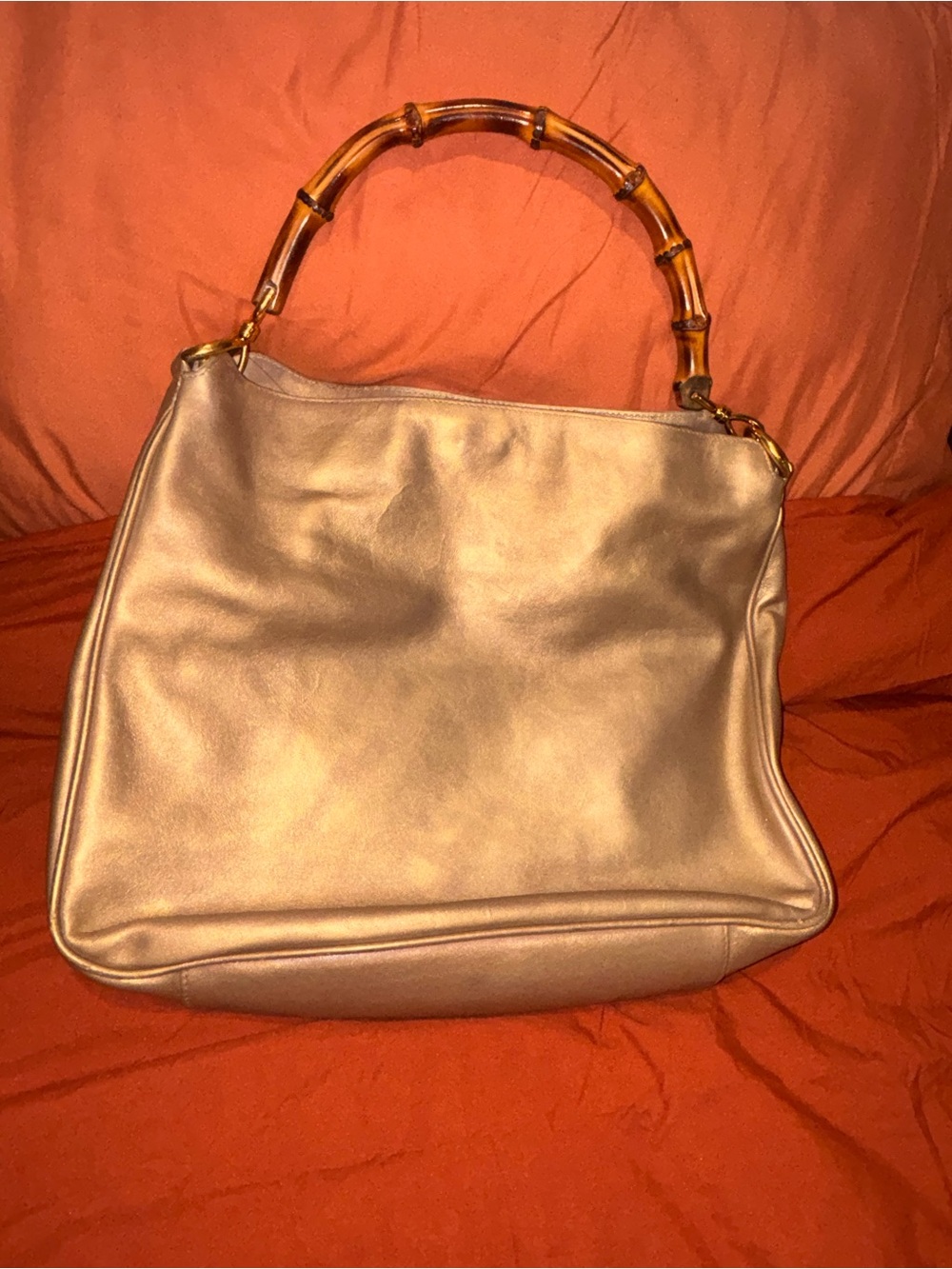 Gold Gucci Bamboo Authentic Purse
